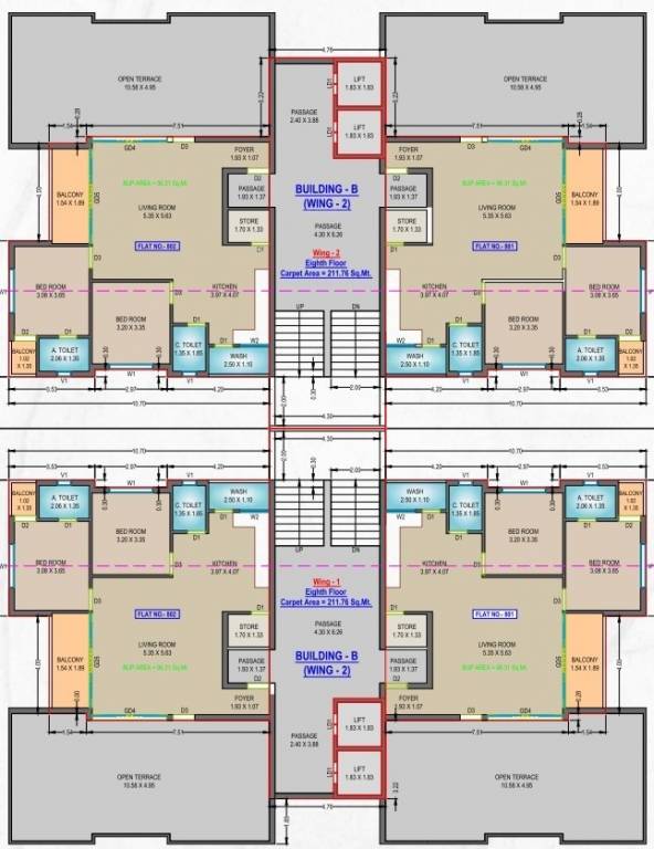 sanskruti elite Block B Cluster Plan 8th floor