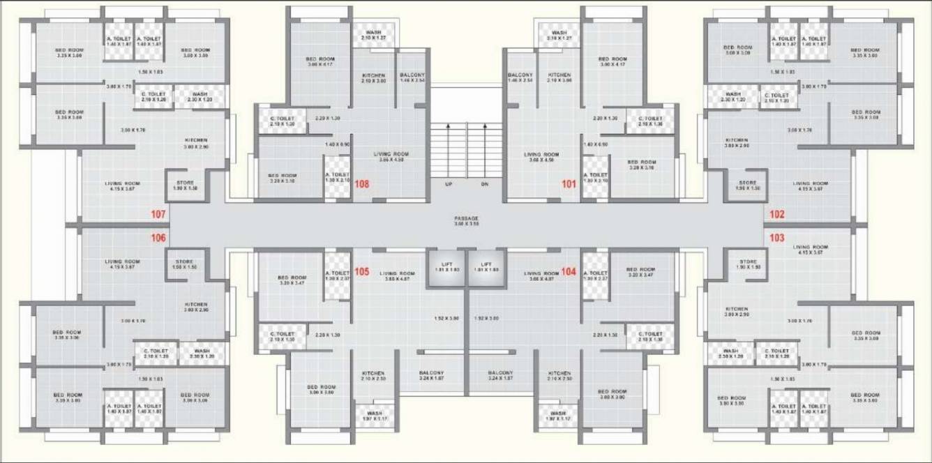 olivia homes b Cluster Plan from 1st to 10th Floor