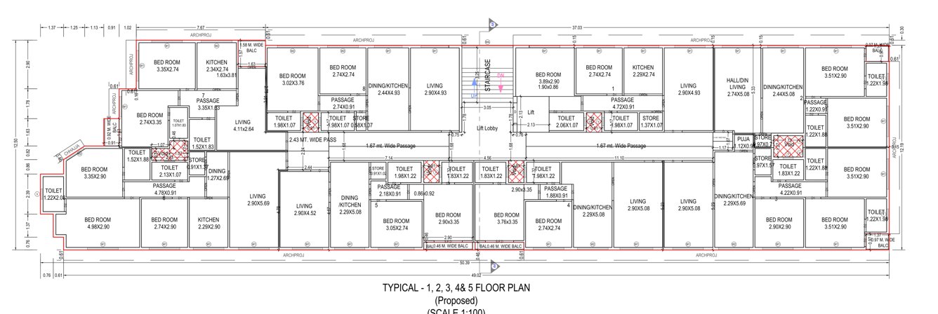  pragati green Building A Cluster Plan from 1st to 5th Floor