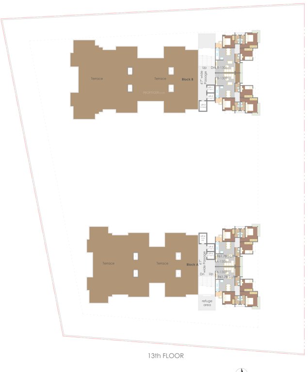  pinnacle Tower A, B Cluster Plan for 13th Floor