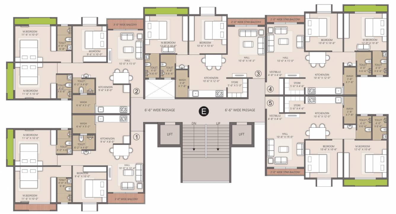  shivam eternity Building E Cluster Plan For Typical