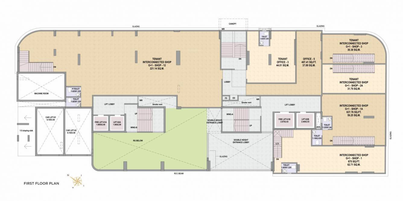  om sonal heights Wing A Cluster Plan For 1st Floor