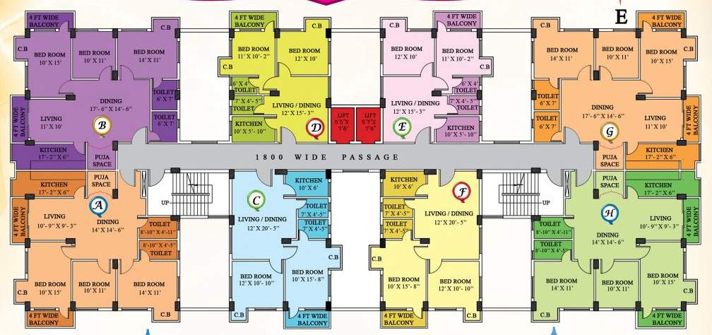  swarna bhoomi phase ii Cluster Plan from 1st to 8th Floor