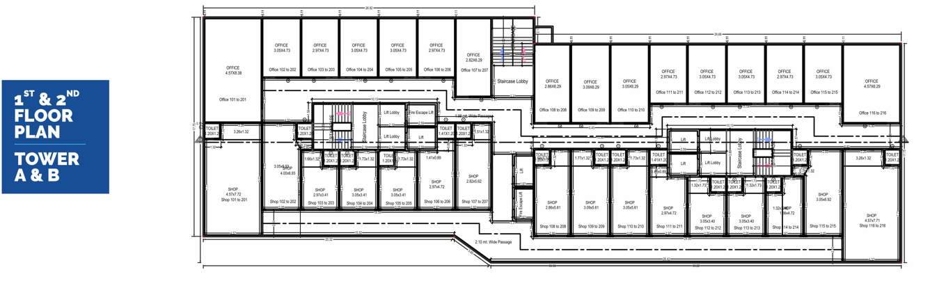 sapphire avenue Tower A, B Cluster Plan for 2nd Floor