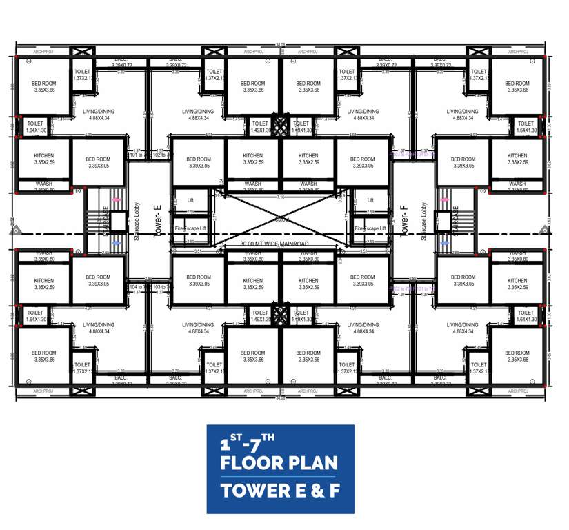  sapphire avenue Tower E,F Cluster Plan from 1st to 7th Floor