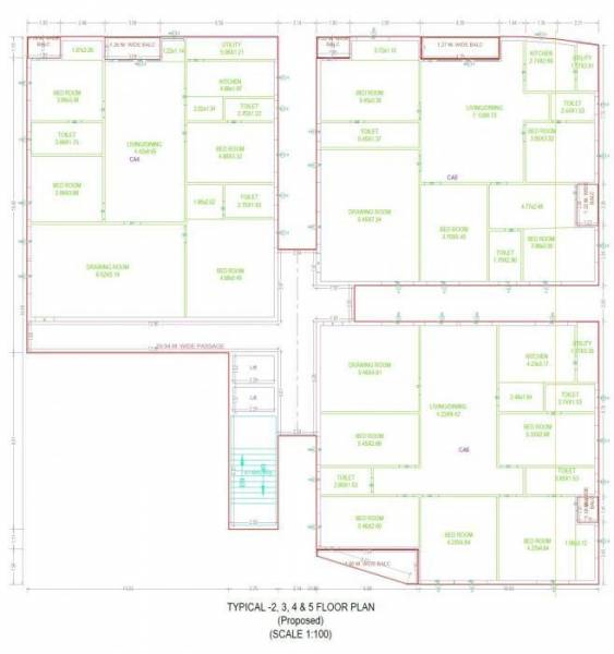  elysium Building A Cluster Plan from 2nd to 5th Floor