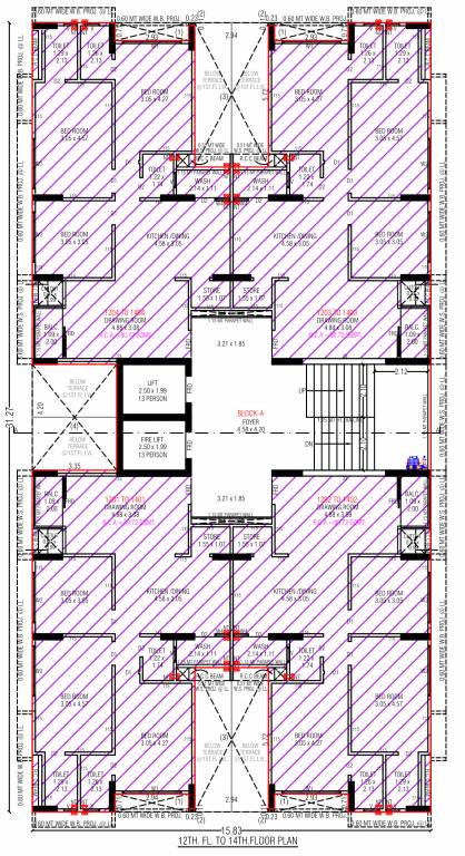  zion nest A Cluster Plan from 12th to 14th Floor
