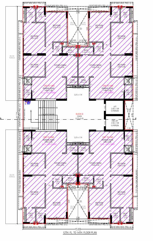  zion nest B Cluster Plan from 12th to 14th Floor