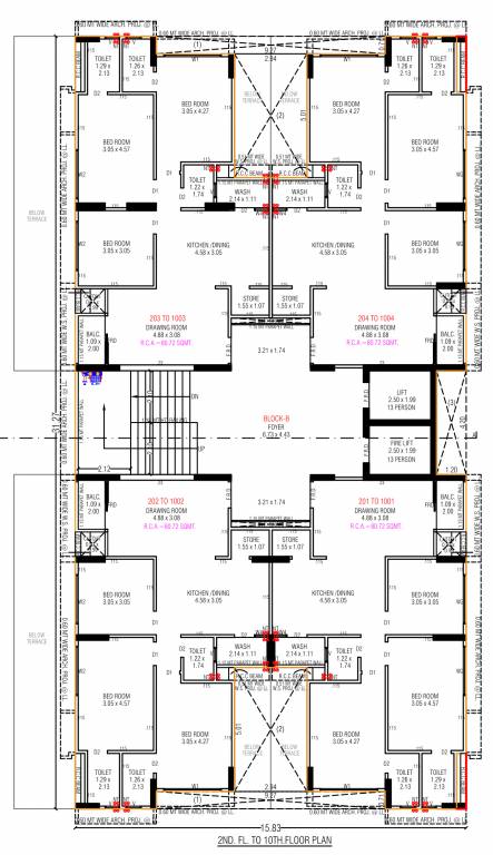  zion nest B Cluster Plan from 2nd to 10th Floor
