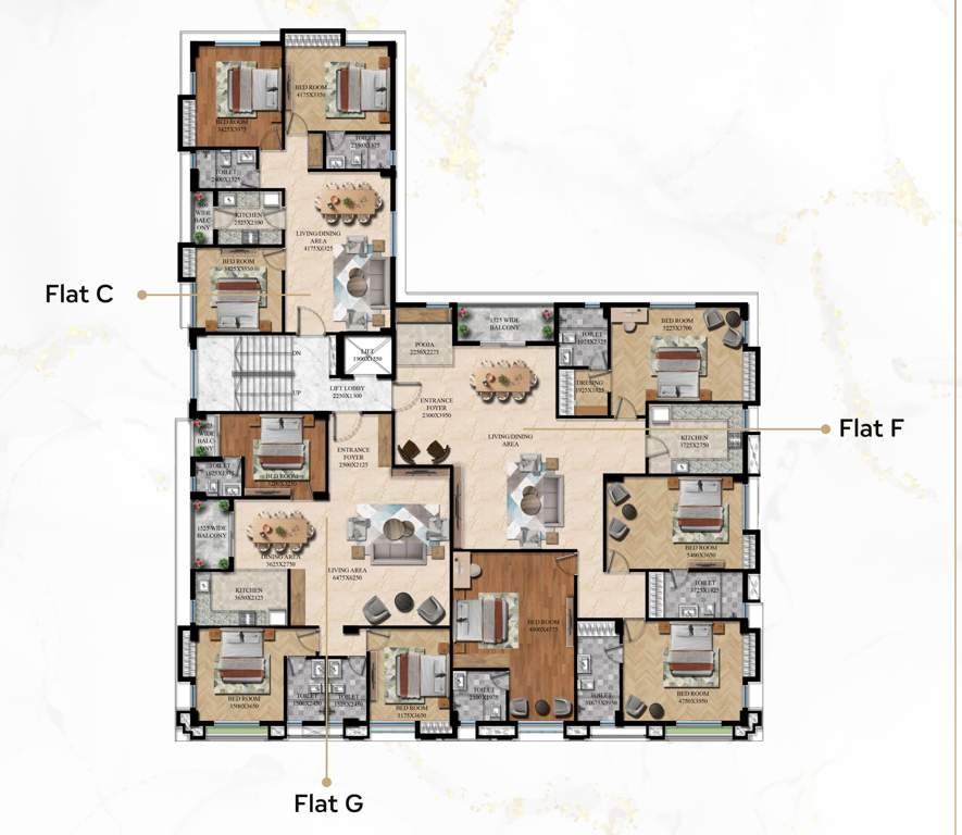  praniti apartment Praniti Apartment Cluster Plan from 1st to 5th Floor