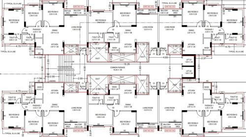  pratham-riviera-phase-6 Tower C Cluster Plan from 1st to 10th Floor