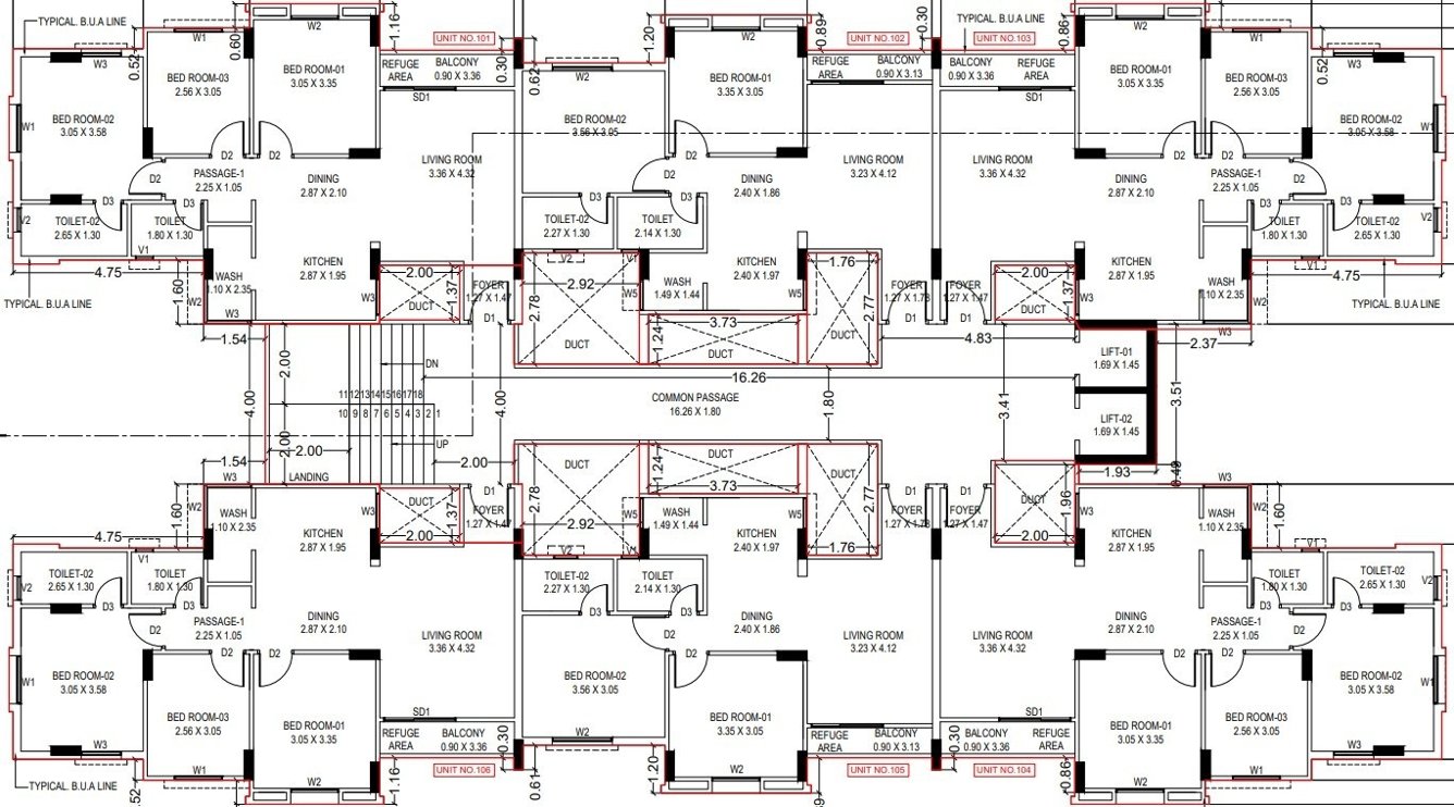  pratham riviera phase 6 Tower C Cluster Plan from 1st to 10th Floor