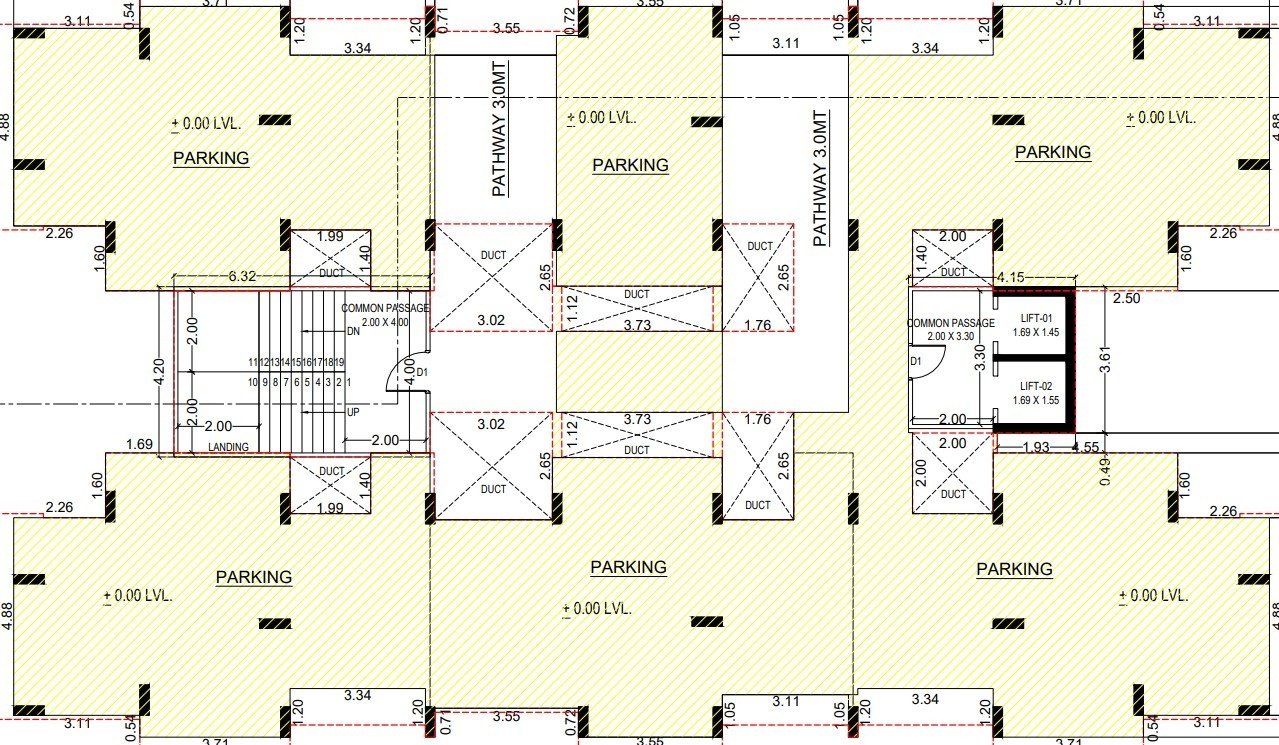  pratham riviera phase 6 Tower E Cluster Plan Ground Floor