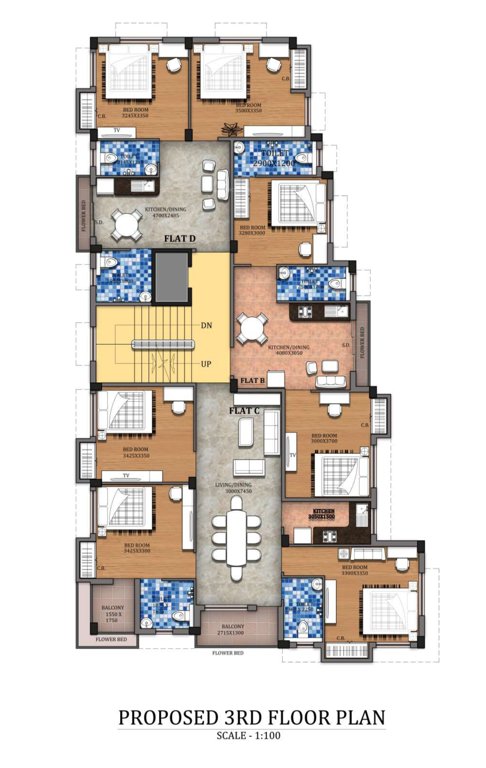  debojoyti apartment Debojoyti Apartment Cluster Plan for 3rd Floor