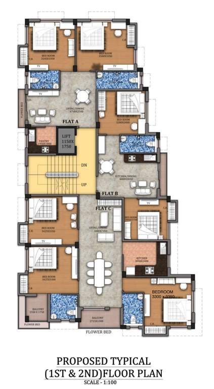  debojoyti apartment Debojoyti Apartment Cluster Plan from 1st to 2nd Floor