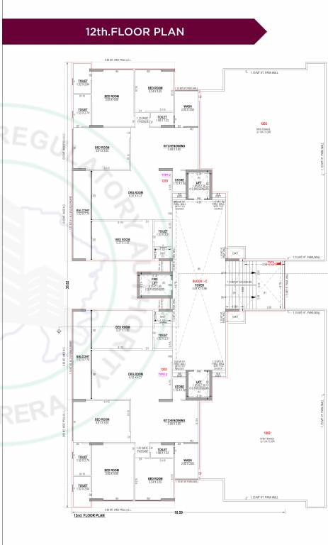  hilltown heaven Tower A Cluster Plan for 12th Floor