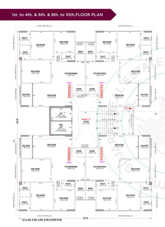  hilltown heaven Tower A Cluster Plan from 1st to 10th Floor