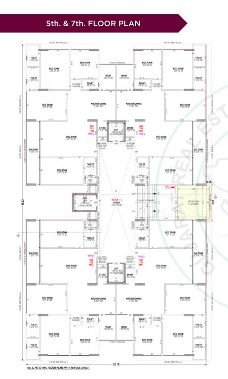 hilltown heaven Tower A Cluster Plan from 5th to 7th Floor