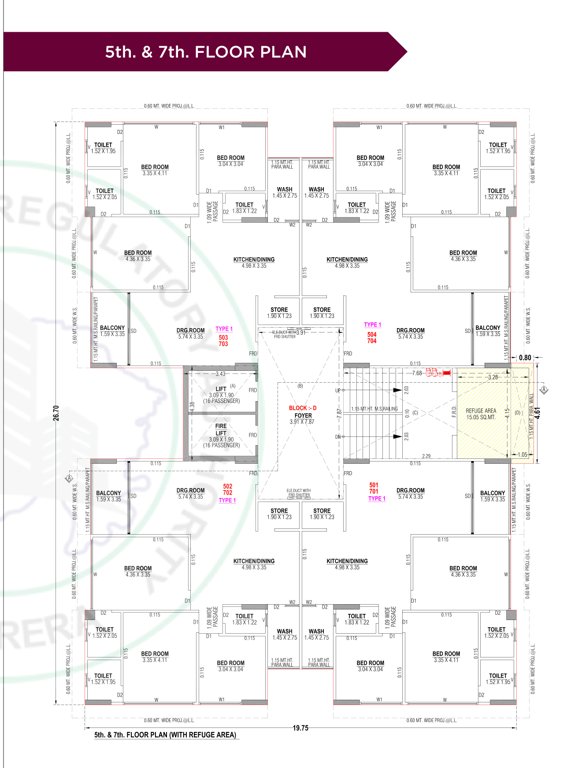  hilltown heaven Tower A Cluster Plan from 5th to 7th Floor