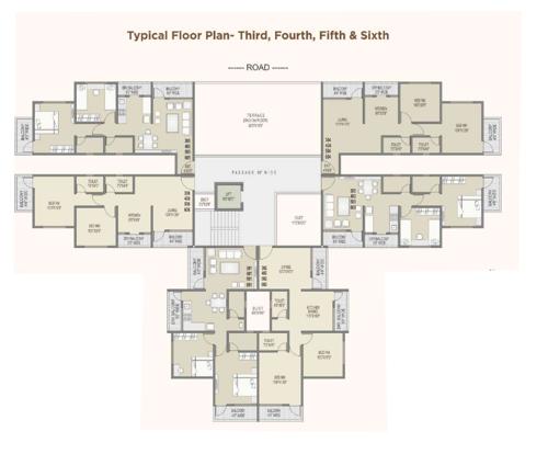  24-sakshi-avenue 24 Sakshi Avenue Cluster Plan from 3rd to 6th Floor