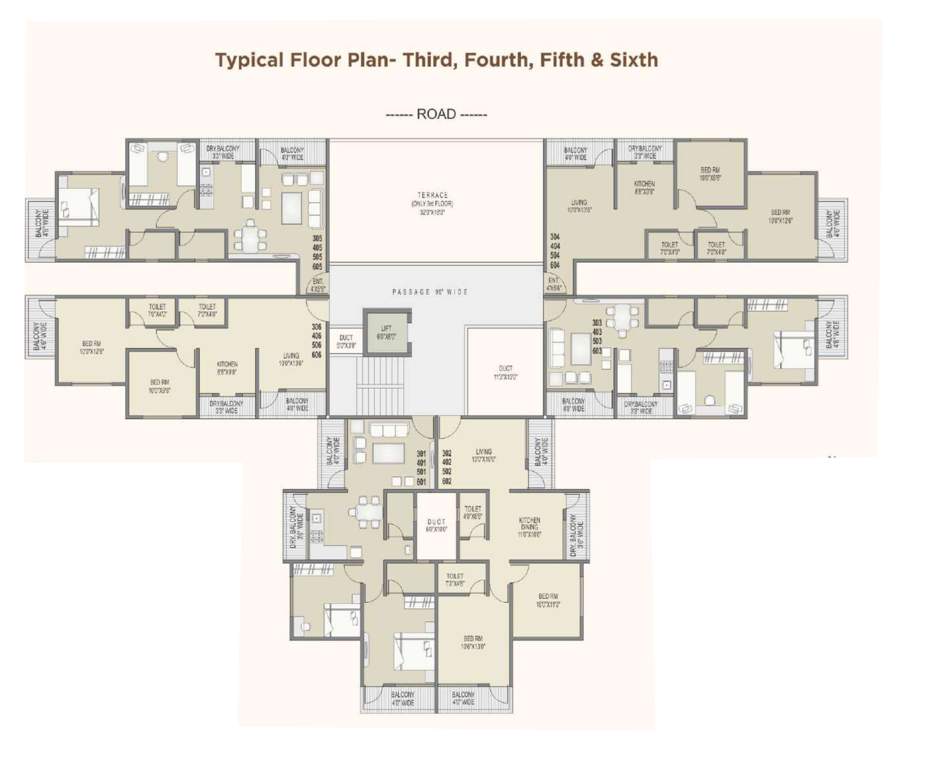 24 sakshi avenue 24 Sakshi Avenue Cluster Plan from 3rd to 6th Floor