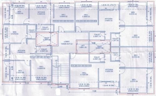  chandani-co-op-housing-society Cluster Plan from 1st to 6th Floor