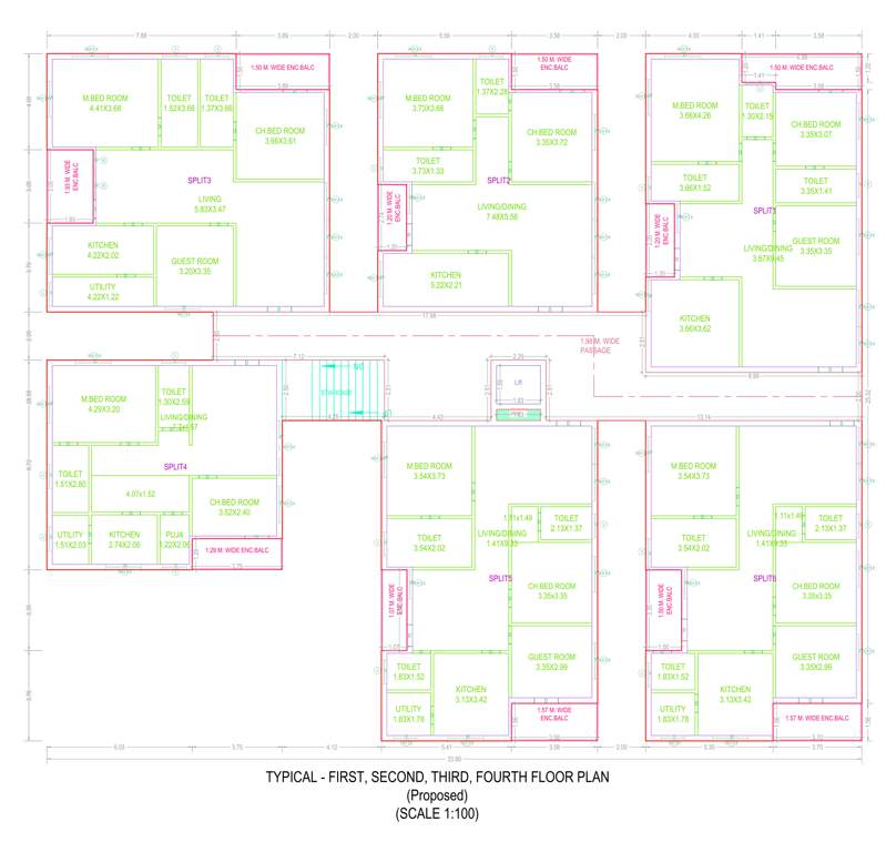  ram kala nivas Ram Kala Nivas Cluster Plan from 1st to 4th Floor