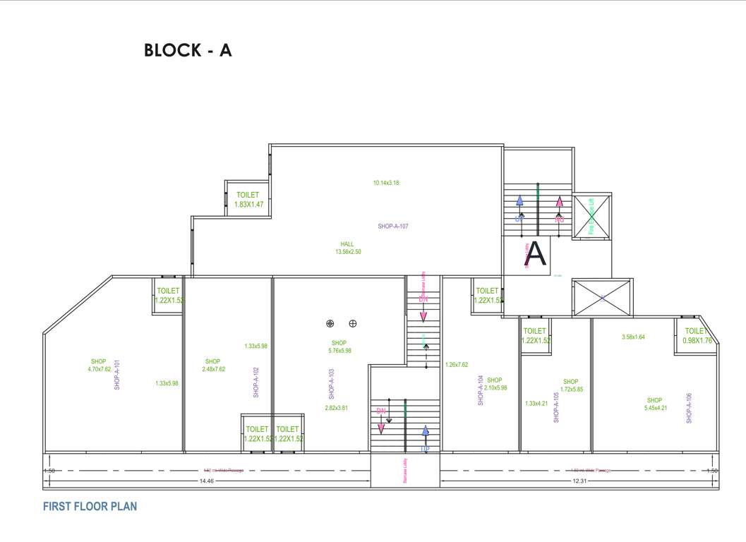 shubh heights Shubh Heights Block A Cluster Plan from 1st to 7th Floor