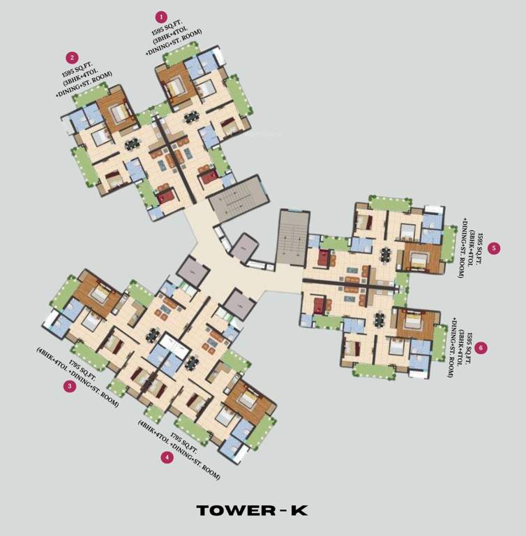  le garden phase 3 tower k l m & n TOWER K Cluster Plan from 1st to 25th Floor