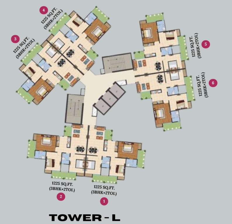  le garden phase 3 tower k l m & n TOWER L Cluster Plan from 1st to 25th Floor