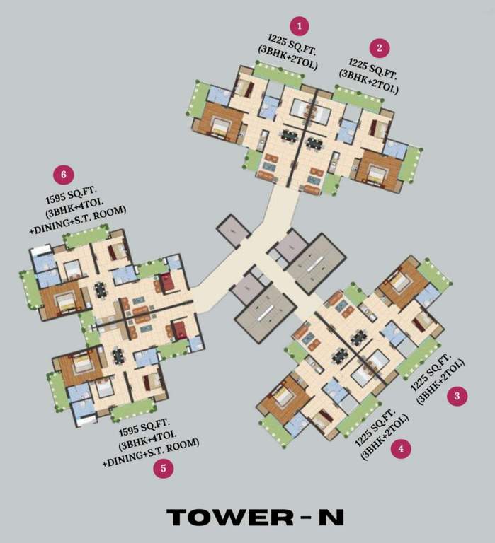  le garden phase 3 tower k l m & n TOWER N Cluster Plan from 1st to 25th Floor