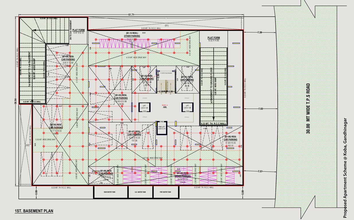  shyamvan Tower A Cluster Plan for basement Floor