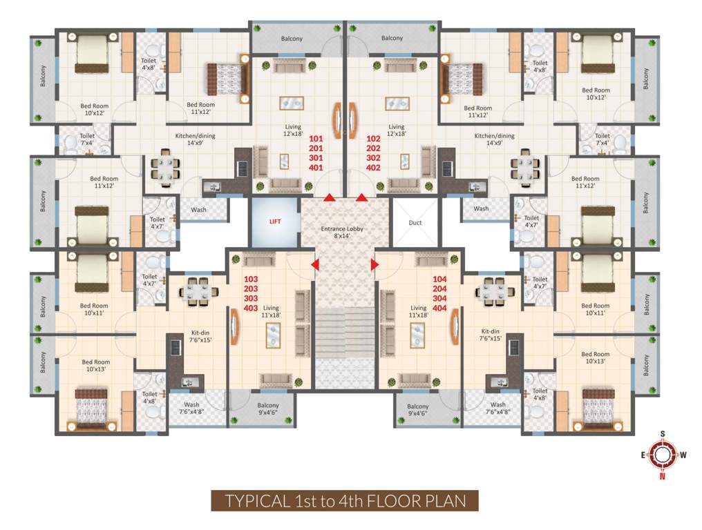  ventura Riddhi Ventura Cluster Plan from 1st to 4th Floor