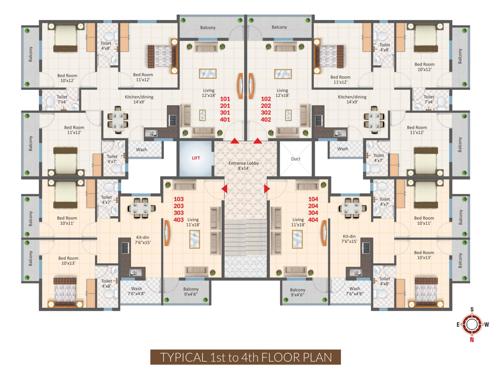 Riddhi Ventura Cluster Plan from 1st to 4th Floor ventura Riddhi Ventura Cluster Plan from 1st to 4th Floor