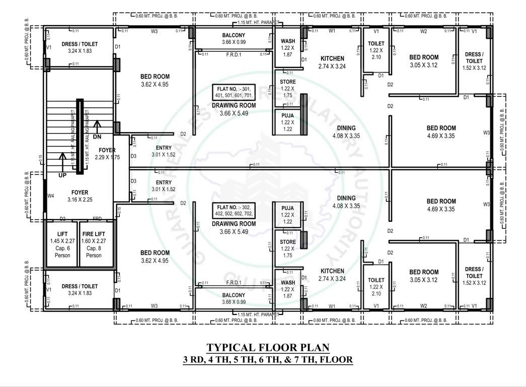 swapneel spiti Swapneel Spiti Cluster Plan from 3rd to 7th Floor