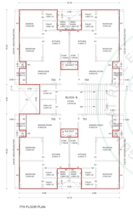  river 49 Tower A Cluster Plan for 7th Floor