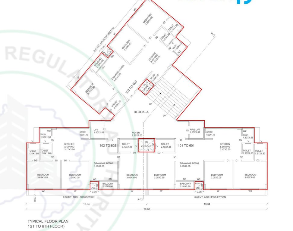  river 49 Tower A Cluster Plan from 1st to 6th Floor