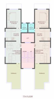  bhoomi Bhoomi Cluster Plan for 7th Floor