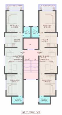 bhoomi Bhoomi Cluster Plan from 1st to 6th Floor