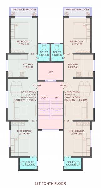  bhoomi Bhoomi Cluster Plan from 1st to 6th Floor