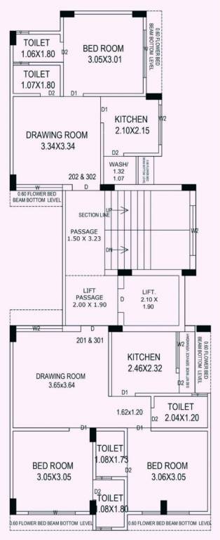 elegance A Cluster Plan from 2nd to 3rd Floor