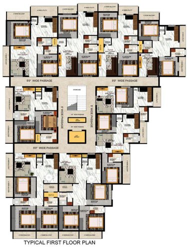 Chirayu Residency Cluster Plan from 1st to 5th Floor residency Chirayu Residency Cluster Plan from 1st to 5th Floor
