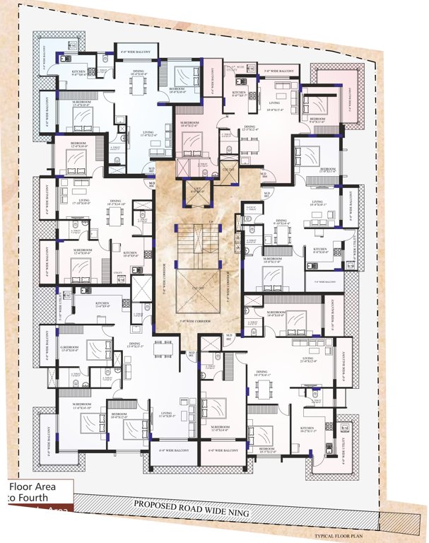 kanishka Kanishka Cluster Plan from 1st to 4th Floor
