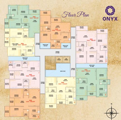  a-r-sattva A R Sattva Cluster Plan from 1st to 4th Floor