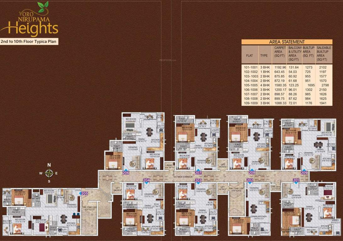  oro nirupama heights ORO Nirupama Heights Cluster Plan from 2nd to 10th Floor