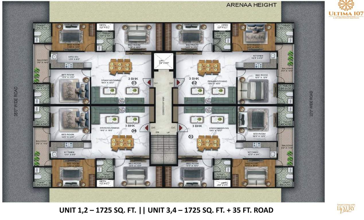  arenaa heights the ultima 107 Arenaa Heights The Ultima 107 Block B Cluster Plan from 1st to 4th Floor