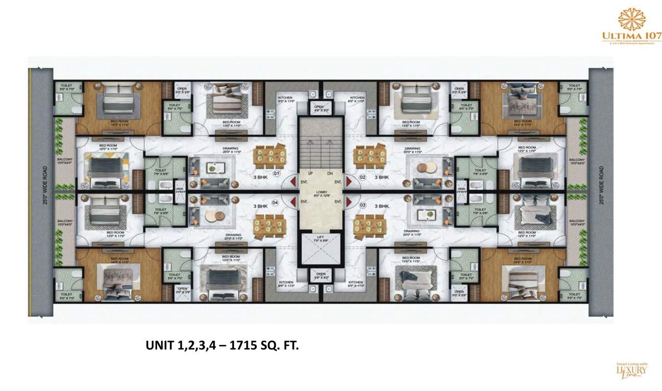  arenaa heights the ultima 107 Arenaa Heights The Ultima 107 Block E Cluster Plan from 1st to 4th Floor