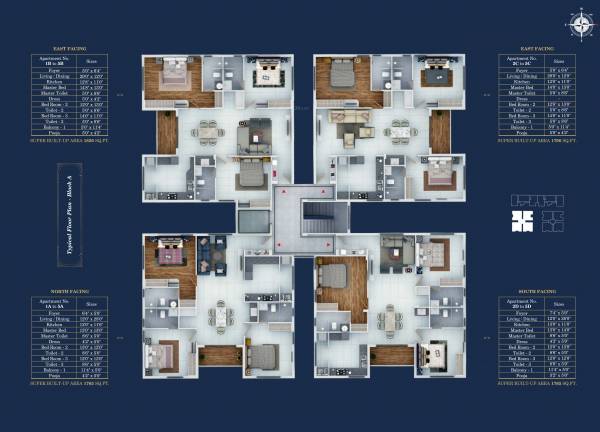  bluemoon-yash Tower A Cluster Plan from 1st to 5th Floor