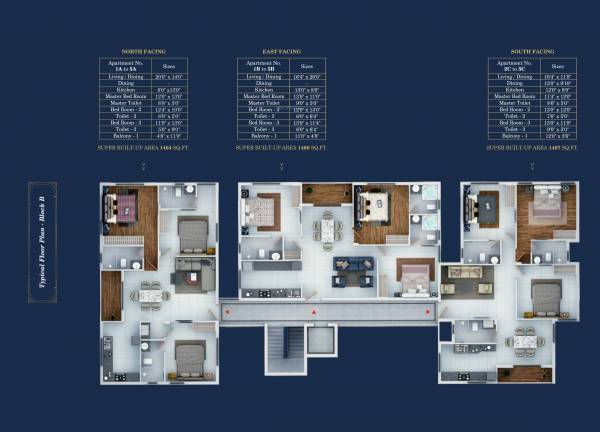  bluemoon-yash Tower B Cluster Plan from 1st to 5th Floor