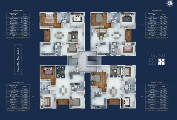  bluemoon-yash Tower D Cluster Plan from 1st to 5th Floor
